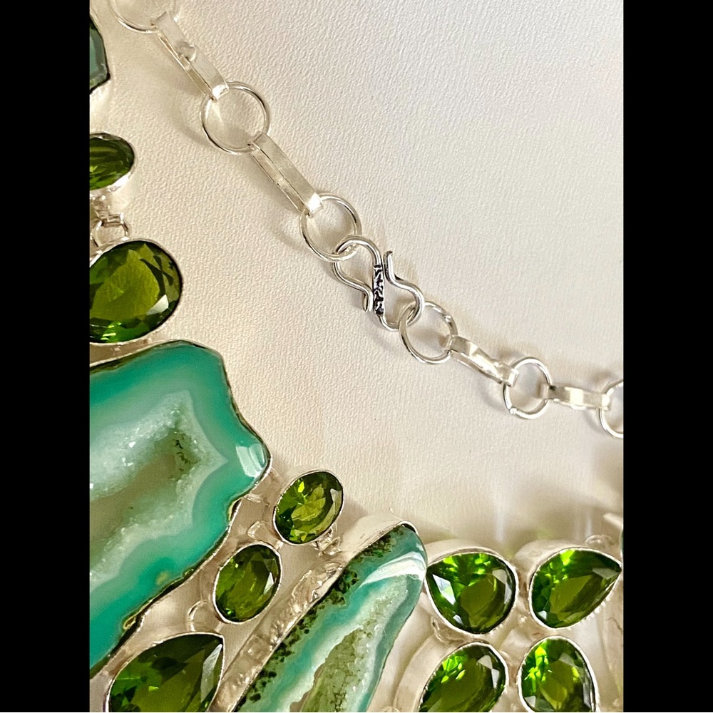 💥Statment Agate Peridot Necklace💥 - Picture 6 of 8